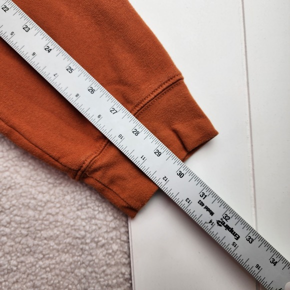 Starbucks Embossed Logo Sweatshirt Mens XL Burnt Orange Fleece Raglan - Picture 7 of 8